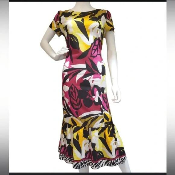 For Cynthia NWT Maxi Dress Lagenlook Linen Blend Hawaii Floral Island Beach XL - Picture 1 of 15